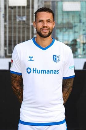 Luc Castaignos (1. FC Magdeburg,9) - 2. Fussball Bundesliga Portraittermin 2023 2024 offizieller Fototermin 1. FC Magdeburg in der MDCC Arena in Magdeburg - Porträt, Portrait,Einzelbild,Deutschland, Fussball, Maenner,GER,20.07.2023