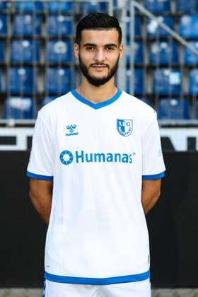 Mohammed El Hankouri (1. FC Magdeburg,11) - 2. Fussball Bundesliga Portraittermin 2023 2024 offizieller Fototermin 1. FC Magdeburg in der MDCC Arena in Magdeburg - Porträt, Portrait,Einzelbild,Deutschland, Fussball, Maenner,GER,20.07.2023