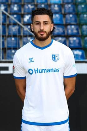 Belal Halbouni (1. FC Magdeburg,12) - 2. Fussball Bundesliga Portraittermin 2023 2024 offizieller Fototermin 1. FC Magdeburg in der MDCC Arena in Magdeburg - Porträt, Portrait,Einzelbild,Deutschland, Fussball, Maenner,GER,20.07.2023