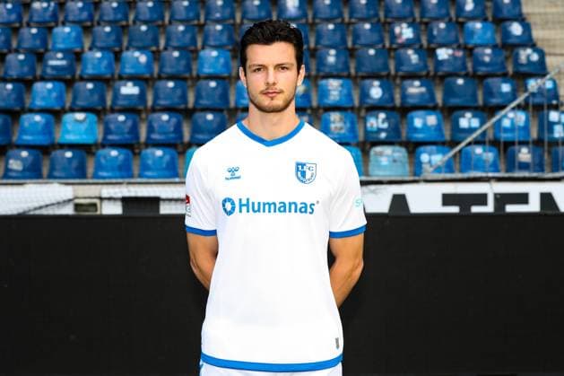Jean Hugonet (1. FC Magdeburg,24) - 2. Fussball Bundesliga Portraittermin 2023 2024 offizieller Fototermin 1. FC Magdeburg in der MDCC Arena in Magdeburg - Porträt, Portrait,Einzelbild,Deutschland, Fussball, Maenner,GER,20.07.2023