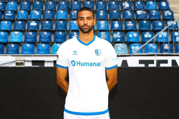 Malcolm Cacutalua (1. FC Magdeburg,27) - 2. Fussball Bundesliga Portraittermin 2023 2024 offizieller Fototermin 1. FC Magdeburg in der MDCC Arena in Magdeburg - Porträt, Portrait,Einzelbild,Deutschland, Fussball, Maenner,GER,20.07.2023