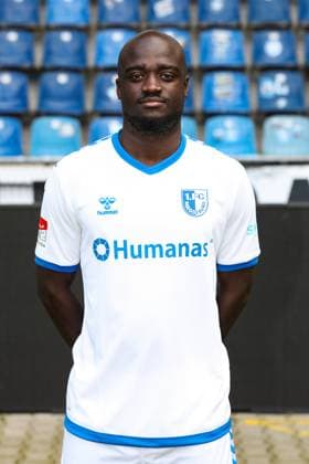 Amara Conde (1. FC Magdeburg,29) - 2. Fussball Bundesliga Portraittermin 2023 2024 offizieller Fototermin 1. FC Magdeburg in der MDCC Arena in Magdeburg - Porträt, Portrait,Einzelbild,Deutschland, Fussball, Maenner,GER,20.07.2023