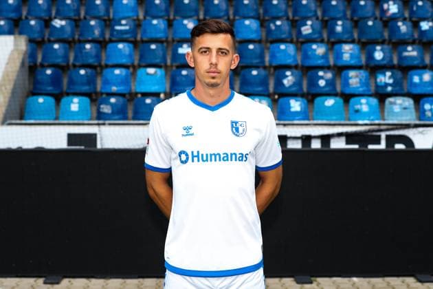 Stefan Korsch (1. FC Magdeburg,35) - 2. Fussball Bundesliga Portraittermin 2023 2024 offizieller Fototermin 1. FC Magdeburg in der MDCC Arena in Magdeburg - Porträt, Portrait,Einzelbild,Deutschland, Fussball, Maenner,GER,20.07.2023