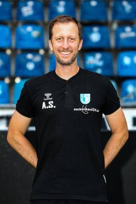 Co-Trainer Andreas Schumacher (1. FC Magdeburg) - 2. Fussball Bundesliga Portraittermin 2023 2024 offizieller Fototermin 1. FC Magdeburg in der MDCC Arena in Magdeburg - Porträt, Portrait,Einzelbild,Deutschland, Fussball, Maenner,GER,20.07.2023