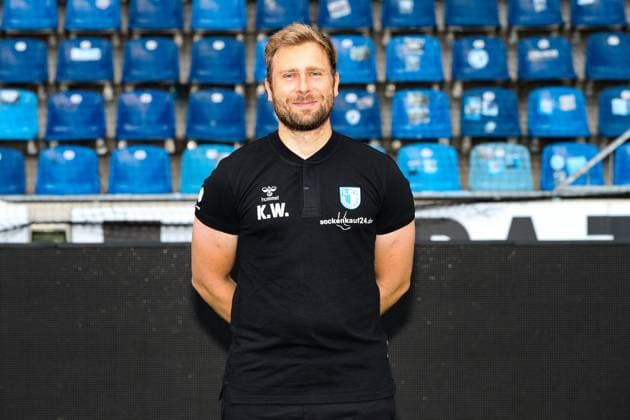 Videoanalyst Kevin Waliczek (1. FC Magdeburg) - 2. Fussball Bundesliga Portraittermin 2023 2024 offizieller Fototermin 1. FC Magdeburg in der MDCC Arena in Magdeburg - Porträt, Portrait,Einzelbild,Deutschland, Fussball, Maenner,GER,20.07.2023