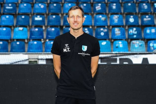 Torwarttrainer Matthias Tischer (1. FC Magdeburg) - 2. Fussball Bundesliga Portraittermin 2023 2024 offizieller Fototermin 1. FC Magdeburg in der MDCC Arena in Magdeburg - Porträt, Portrait,Einzelbild,Deutschland, Fussball, Maenner,GER,20.07.2023