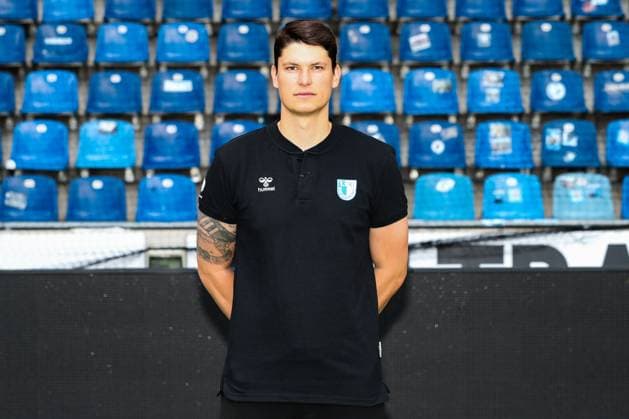 Leiter Scouting Rico Balzer (1. FC Magdeburg) - 2. Fussball Bundesliga Portraittermin 2023 2024 offizieller Fototermin 1. FC Magdeburg in der MDCC Arena in Magdeburg - Porträt, Portrait,Einzelbild,Deutschland, Fussball, Maenner,GER,20.07.2023