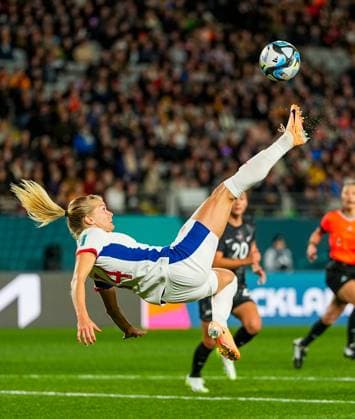 July 20 2023: Ada Hegerberg (Norway) controls the ball during a Group A - FIFA Women s World Cup Australia & New Zealand 2023 game, New Zealand vs Norway, at Eden Park, Auckland, New Zealand. CSM Auckland New Zealand - ZUMAc04_ 20230720_zma_c04_282 Copyright: xKimxPricex