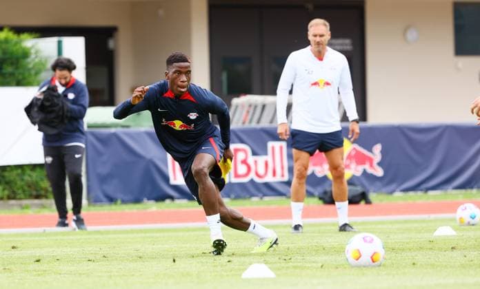 RB Leipzig - Italien Trainingslager Bruneck, 21.07.2023, Sportpark Reiperting Reischach, Fussball, RB Leipzig (GER Bundesliga) - Trainingslager in Südtirol Italien , Im Bild: Ilaix Moriba (RB Leipzig) ,
