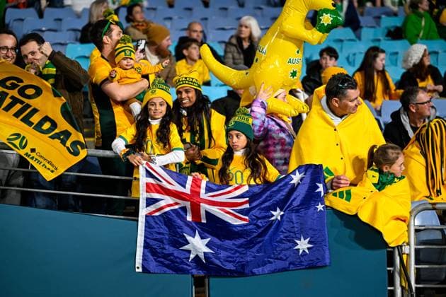 Sydney, NSW, Australia, Australian fans before FIFA Women™s World Cup 2023 Group B match Australia v Republic of Ireland at Stadium Australia 20 July 2023, Sydney, Australia. (Keith McInnes SPP)  Copyright: xKeithxMcInnesx xSPPx spp-en-KeMc-rmfc020623125