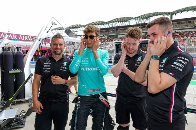 63 George Russell (GBR, Mercedes-AMG Petronas F1 Team), F1 Grand Prix of Hungary at Hungaroring on July 21, 2023 in Budapest, Hungary. (Photo by HOCH ZWEI) Budapest Hungary