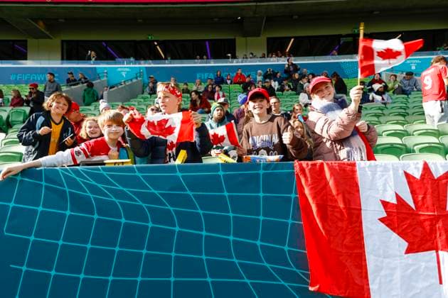 July 21, 2023, Melbourne, Australia: Canadian fans seen before the FIFA Women s World Cup Australia & New Zealand 2023 Group match between Nigeria and Canada at Melbourne Rectangular Stadium. The game ended a draw 0:0. Melbourne Australia - ZUMAs197 20230721_zaa_s197_044 Copyright: xGeorgexHitchensx
