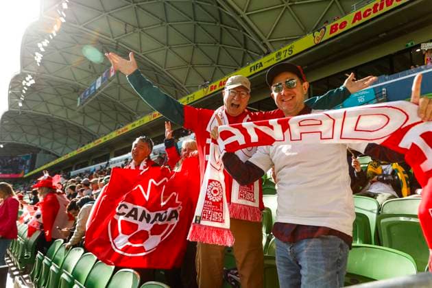 July 21, 2023, Melbourne, Australia: Canadian fans seen before the FIFA Women s World Cup Australia & New Zealand 2023 Group match between Nigeria and Canada at Melbourne Rectangular Stadium. The game ended a draw 0:0. Melbourne Australia - ZUMAs197 20230721_zaa_s197_045 Copyright: xGeorgexHitchensx