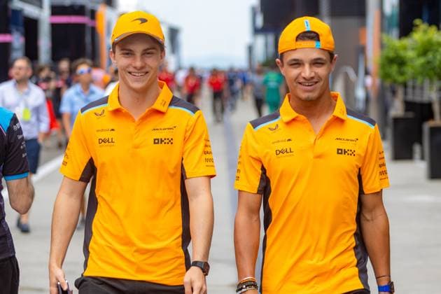 Formel 1 GP Budapest Ungarn. Feitag, 21.07.2023 Lando Norris und Oscar Piastri, McLaren F1 Team; Formel 1 GP Budapest Ungarn. Feitag, 21.07.2023 Copyright: xBEAUTIFULxSPORTS Erlhofx