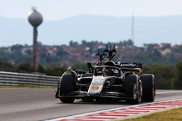 Cars of the fictional Apex APXGP Team, for the upcoming Formula One based movie Apex by Apple Studios and Bruckheimer Films, F1 Grand Prix of Hungary at Hungaroring on July 21, 2023 in Budapest, Hungary. (Photo by HOCH ZWEI) Budapest Hungary
