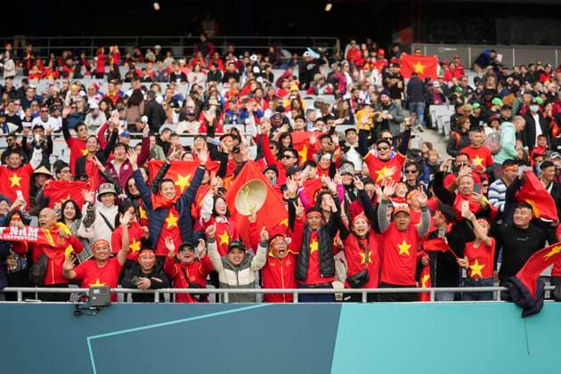July 21, 2023, Auckland, Auckland, New Zealand: Vietnam fans during the Women s World Cup match group E USA vs. Vietnam at Eden Park Stadium, Auckland, New Zealand, on 22JUL23. Auckland New Zealand - ZUMAf135 20230721_zap_f135_022 Copyright: xJulietaxFerrariox