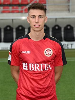 21.07.2023, xjhx, Fussball 2.Bundesliga, SV Wehen Wiesbaden Fototermin Saison 2023 24 emspor, Nick Bätzner (8); SV Wehen Wiesbaden; 2.BL, Porträttermin 2023 2024 (DFL DFB REGULATIONS PROHIBIT ANY USE OF PHOTOGRAPHS as IMAGE SEQUENCES and or QUASI-VIDEO) Wiesbaden