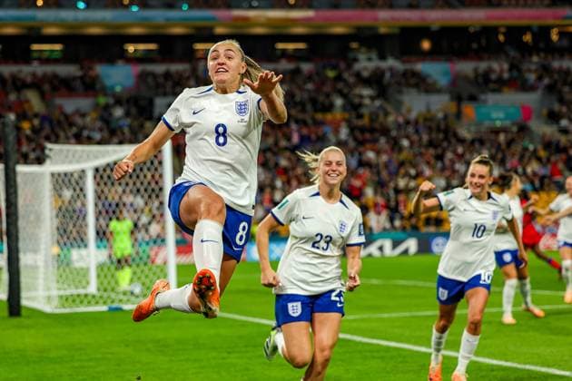 Sport Themen der Woche KW29 Sport Bilder des Tages England Women v Haiti Women 2023 FIFA Women™s World Cup 22 07 2023. Goal Alessia Russo (23) of England scores a goal and celebrates and celebrates during the 2023 FIFA Women™s World Cup match between England Women and Haiti Women at Suncorp Stadium, Brisbane, Australia on 22 July 2023. Editorial use only , Copyright: xNigelxKeenex PSI-17649-0023