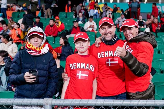 Perth, Austalia, July 22nd 2023: Fans of Denmark during the FIFA Womens World Cup 2023 Group D football match between Denmark and China at Perth Rectangular Stadium in Perth, Australia. (Daniela Porcelli SPP)  Copyright: xDanielaxPorcellix xSPPx spp-en-DaPoSp-20230722-DP209439