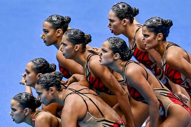 Sport Themen der Woche KW29 Team Egypt competes in the Mixed Team Free Final during the 20th World Aquatics Championships at the Marine Messe Hall A in Fukuoka (Japan), July 21st, 2023. AndreaXMasini