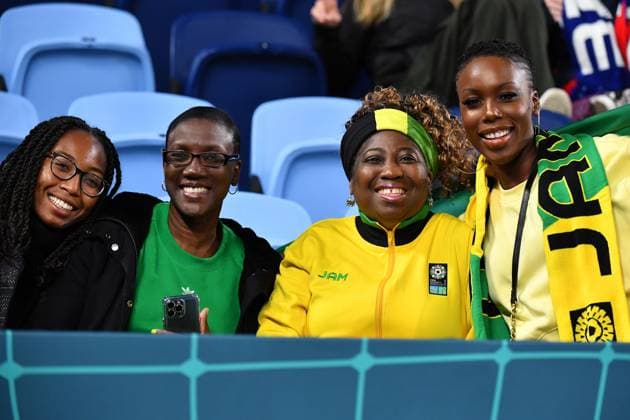 WWC23 FRANCE JAMAICA, Jamaica fans show support ahead of the the FIFA Women s World Cup soccer match between France and Jamaica at Sydney Football Stadium in Sydney, Sunday, July 23, 2023. ( NO ARCHIVING, EDITORIAL USE ONLY, NO USE IN BOOKS WITHOUT CONSENT SYDNEY NEW SOUTH WALES AUSTRALIA  Copyright: xBIANCAxDExMARCHIx 20230723001823368892 