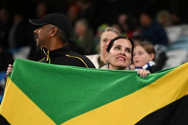 WWC23 FRANCE JAMAICA, Jamaica fans show support ahead of the FIFA Women s World Cup soccer match between France and Jamaica at Sydney Football Stadium in Sydney, Sunday, July 23, 2023. ( NO ARCHIVING, EDITORIAL USE ONLY, NO USE IN BOOKS WITHOUT CONSENT SYDNEY NEW SOUTH WALES AUSTRALIA  Copyright: xDEANxLEWINSx 20230723001823369804 