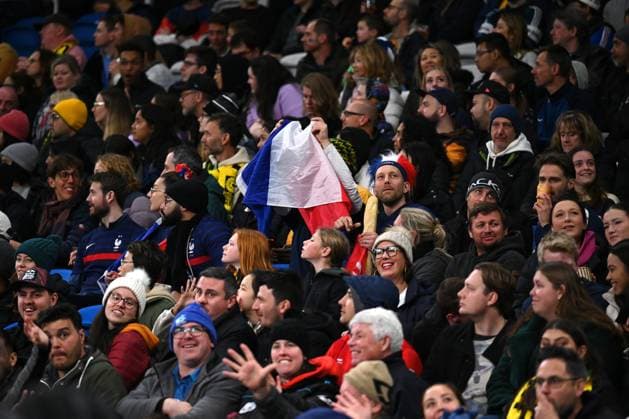 WWC23 FRANCE JAMAICA, A France supporter is seen during the FIFA Women s World Cup soccer match between France and Jamaica at Sydney Football Stadium in Sydney, Sunday, July 23, 2023. ( NO ARCHIVING, EDITORIAL USE ONLY, NO USE IN BOOKS WITHOUT CONSENT SYDNEY NEW SOUTH WALES AUSTRALIA  Copyright: xDEANxLEWINSx 20230723001823384688