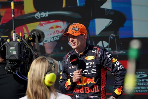 Formel 1 Grand Prix Großer Preis von Ungarn 2023 23.07.2023, Hungaroring, Budapest, Formel 1 Grand Prix Großer Preis von Ungarn 2023 , im Bild Sieger Max Verstappen (NLD), Oracle Red Bull Racing, 2.Platz für Lando Norris (GBR), McLaren F1 Team, 3.Platz für Sergio Perez (MEX), Oracle Red Bull Racing