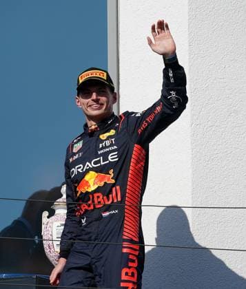 Formel 1 Grand Prix Großer Preis von Ungarn 2023 23.07.2023, Hungaroring, Budapest, Formel 1 Grand Prix Großer Preis von Ungarn 2023 , im Bild Sieger Max Verstappen (NLD), Oracle Red Bull Racing, 2.Platz für Lando Norris (GBR), McLaren F1 Team, 3.Platz für Sergio Perez (MEX), Oracle Red Bull Racing