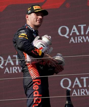 Formel 1 Grand Prix Großer Preis von Ungarn 2023 23.07.2023, Hungaroring, Budapest, Formel 1 Grand Prix Großer Preis von Ungarn 2023 , im Bild Sieger Max Verstappen (NLD), Oracle Red Bull Racing, 2.Platz für Lando Norris (GBR), McLaren F1 Team, 3.Platz für Sergio Perez (MEX), Oracle Red Bull Racing