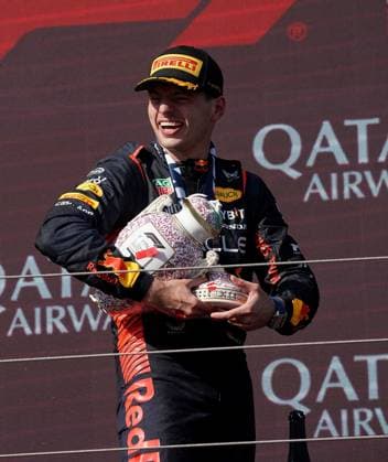 Formel 1 Grand Prix Großer Preis von Ungarn 2023 23.07.2023, Hungaroring, Budapest, Formel 1 Grand Prix Großer Preis von Ungarn 2023 , im Bild Sieger Max Verstappen (NLD), Oracle Red Bull Racing, 2.Platz für Lando Norris (GBR), McLaren F1 Team, 3.Platz für Sergio Perez (MEX), Oracle Red Bull Racing