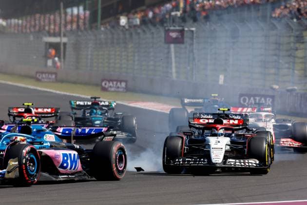 Start, 10 Pierre Gasly (FRA, BWT Alpine F1 Team), 3 Daniel Ricciardo (AUS, Scuderia AlphaTauri), F1 Grand Prix of Hungary at Hungaroring on July 23, 2023 in Budapest, Hungary. (Photo by HOCH ZWEI) Budapest Hungary