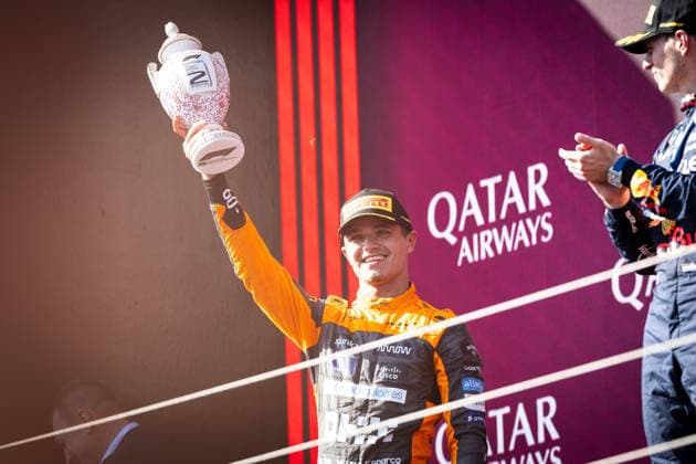 Platz 2 für Lando Norris (UK, McLaren F1 Team 4) HUN, Formel 1, Hungaroring, Hungary, 23.07.23 HUN, Formel 1, Hungaroring, Hungary, 23.07.23 Budapest