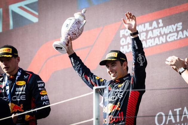 Platz 3 für Sergio Checo Perez (MEX, Oracle Red Bull Racing 11) HUN, Formel 1, Hungaroring, Hungary, 23.07.23 HUN, Formel 1, Hungaroring, Hungary, 23.07.23 Budapest