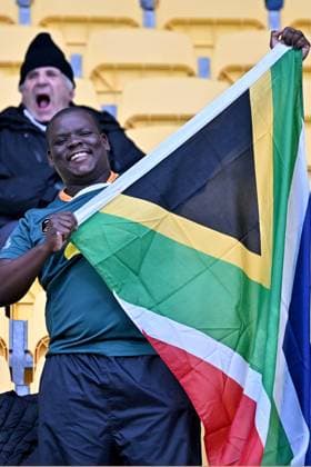 23rd July 2023: Wellington, New Zealand: South Africa fan show their support before the FIFA Women& x2019;s World Cup Group G - Sweden versus South Africa at Wellington Regional Stadium, Wellington New Zealand  ActionPlus12534515 MasanorixUdagawa