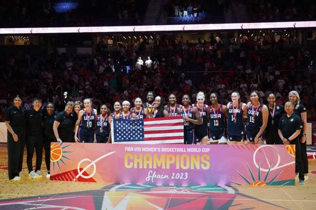 Bilder des Jahres 2023, Sport 07 Juli Sport Themen der Woche KW29 Sport Bilder des Tages USA s team celebrates the victory in the FIBA U19 Women World Cup 2023 Championship. July 23,2023. (202307231016)