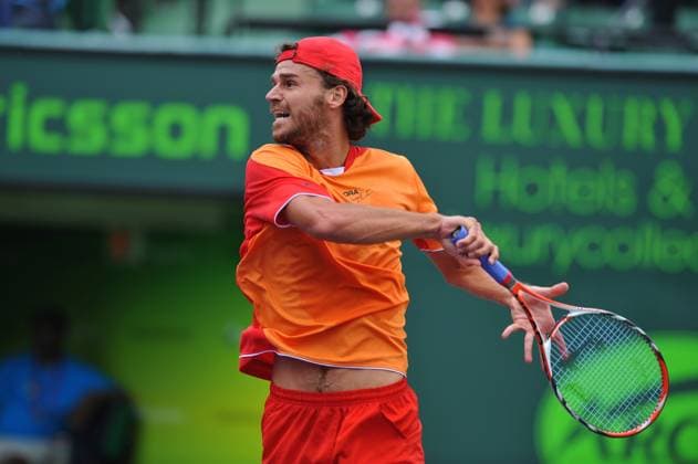 Sony Ericsson Open at the Crandon Park Tennis Center - First round Brasil s Gustavo Kuerten defeated by France s Sebastien Grosjean, 6-1, 7-5, in their first round of the Sony Ericsson Open at the Crandon Park Tennis Center on March 26, 2008. Kuerten was playing his last match here and will retire after the French Open. Photo by Corinne Dubreuil Cameleon ABACAPRESS.COM Miami FL  Copyright: xDubreuilxCorinne ABACAx 148124_23 DubreuilxCorinne ABACAx 148124_23