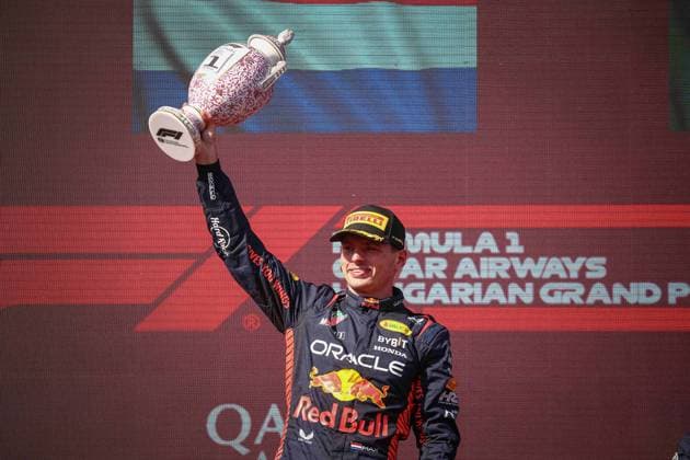 Max Verstappen Wins Hungarian Grand Prix - Pierre 01 Max Verstappen, (NED) Oracle Red Bull Racing, Honda during the Hungarian GP, Budapest 20-23 July 2023 at the Hungaroring, Formula 1 World Championship, WM, Weltmeisterschaft 2023. Photo by Federico Basile IPA ABACAPRESS.COM Budapest Hungary  Copyright: xIPA ABACAx 861713_007 IPA ABACAx 861713_007