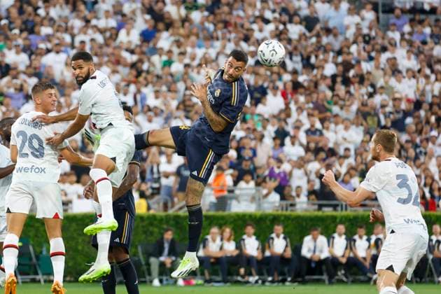 July 23, 2023, Los Angeles, California, United States: Real Madrid forward Joselu (C) in actions during a Soccer Champions Tour match between the AC Milan and Real Madrid FC in Pasadena, Calif. July 23, 2023. Los Angeles United States - ZUMAc68_ 0300017092st Copyright: xRingoxChiux