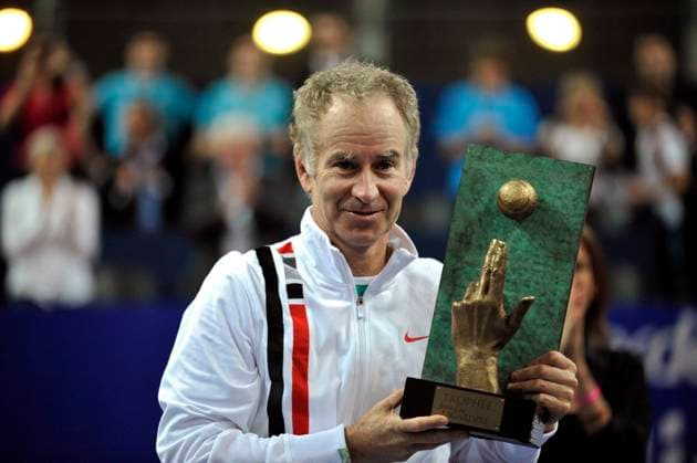 Tennis File Pictures John McEnroe with his trophy during the 3rd day of the Trophee Jean-Luc Lagardere at the Pierre Coubertin stadium in Paris, France on October 3, 2010. Photo by Corinne Dubreuil Cameleon ABACAPRESS.COM Paris - France  Copyright: xDubreuilxCorinne ABACAx 246669_023 DubreuilxCorinne ABACAx 246669_023
