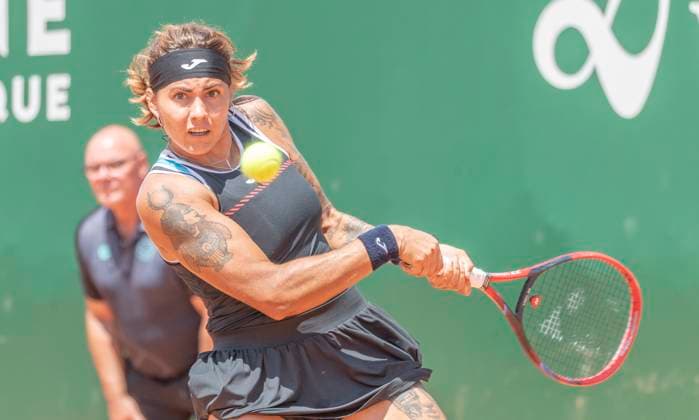July 24, 2023, Lausanne, Vaud, Switzerland: Lausanne Switzerland, 07 24 2023: Aliona Bolsova of Spain return during 16th final of Ladies Open Lausanne 2023. Ladies Open Lausanne 2023 took place tennis club of Lausanne, the Olympic capital Lausanne Switzerland - ZUMAd206 0300074126st Copyright: xEricxDubostx