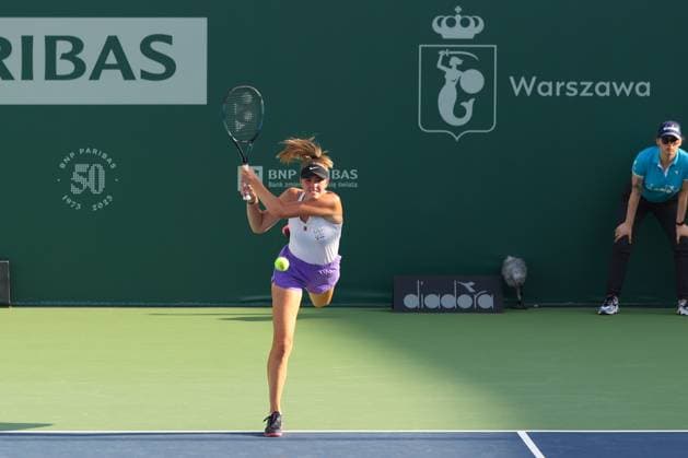 WARSZAWA 24.07.2023 TURNIEJ TENISOWY BNP PARIBAS WARSAW OPEN 2023 --- WOMENS WTA, Tennis Damen 250 TENNIS TOURNAMENT BNP PARIBAS WARSAW OPEN MARTYNA KUBKA FOT. ANNA KLEPACZKO FOTOPYK NEWSPIX.PL --- Newspix.pl  230724LUM010