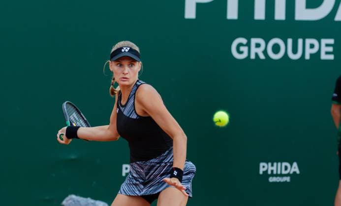 24.07.2023, Lausanne, Tennis Club Stade- Lausanne, Ladies Open Lausanne: Mirra Andreeva - Dajana Yastremska, Lausanne Tennis Club Stade- Lausanne Vaud Switzerland Copyright: xJustPictures.ch MayaxCretegnyx