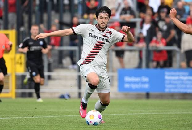 Sardar Azmoun (Bayer Leverkusen) 21.07.2023, Fussball GER, Saison 2023 24, 1. Bundesliga, Testspiel, Bayer 04 Leverkusen - SC Paderborn 1:2 Velbert IMS Arena Nordrhein Westfalen Deutschland *** Sardar Azmoun Bayer Leverkusen 21 07 2023, football GER, season 2023 24, 1 Bundesliga, test match, Bayer 04 Leverkusen SC Paderborn 1 2 Velbert IMS Arena Nordrhein Westfalen Germany Team2