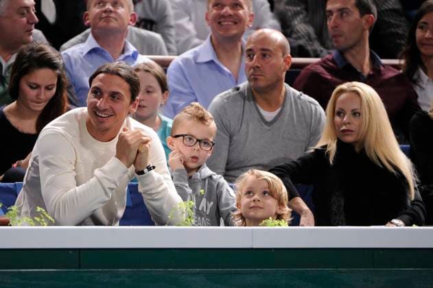 Zlatan Ibrahimovic and family attend the BNP Paribas Masters Series Tennis Open 2013 - Paris Soccer player Zlatan Ibrahimovic with his sons Maximilian and Vincent, his wife Helena Seger attend the BNP Paribas Masters Series Tennis Open 2013 at Palais Omnisports of Paris-Bercy in Paris, France on November 2nd, 2013. Photo by Corinne Dubreuil ABACAPRESS.COM Paris France  Copyright: xDubreuilxCorinne ABACAx 420910_005 DubreuilxCorinne ABACAx 420910_005