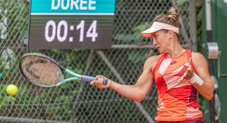 July 25, 2023, Lausanne, Vaud, Switzerland: Lausanne Switzerland, 07 25 2023: Danka KoviniÄ¡ ofÃ‚ Montenegro during 16th final of Ladies Open Lausanne. Ladies Open Lausanne took place tennis club of Lausanne, the Olympic capital Lausanne Switzerland - ZUMAd206 20230725_zip_d206_001 Copyright: xEricxDubostx
