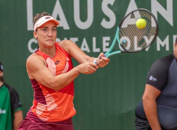 July 25, 2023, Lausanne, Vaud, Switzerland: Lausanne Switzerland, 07 25 2023: Danka KoviniÄ¡ ofÃ‚ Montenegro during 16th final of Ladies Open Lausanne. Ladies Open Lausanne took place tennis club of Lausanne, the Olympic capital Lausanne Switzerland - ZUMAd206 20230725_zip_d206_002 Copyright: xEricxDubostx