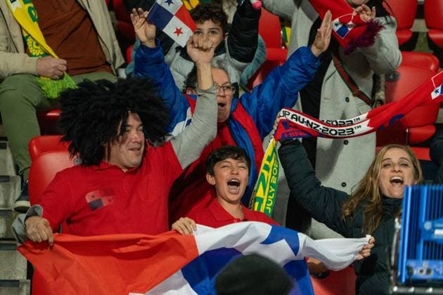 Adelaide, Australia, July 24th 2023: Fans of Panama during the 2023 FIFA Womens World Cup Group F football match between Brazil and Panama at Hindmarsh Stadium in Adelaide, Australia. (Noe Llamas SPP)  Copyright: xNoexLlamasx xSPPx spp-en-NoLlSp-20230724-NLB01653