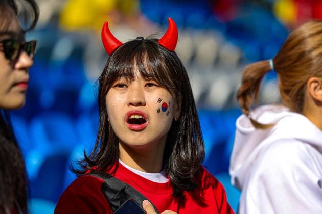 Colombia Women v Korean Republic Women 2023 FIFA Women™s World Cup 25 07 2023. South Korea fan during the 2023 FIFA Women™s World Cup match between Colombia Women and Korean Republic Women at Sydney Football Stadium, Sydney, Australia on 25 July 2023. Editorial use only , Copyright: xNigelxKeenex PSI-17651-0090