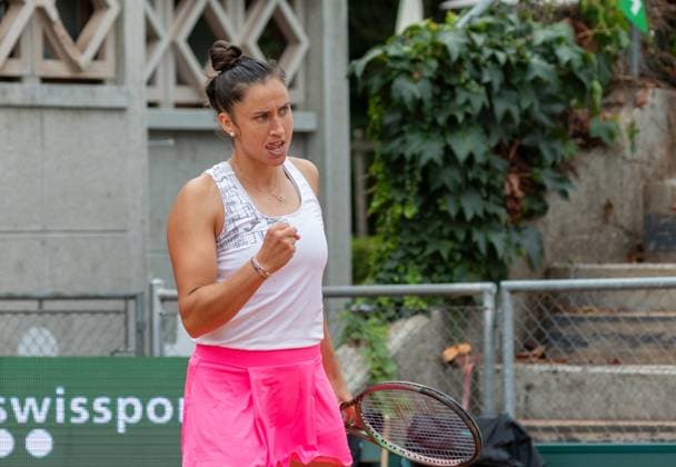 25.07.2023, Lausanne, Tennis Club Stade- Lausanne, Ladies Open Lausanne: Sara Sorribes Tormo - Susan Bandecchi, Sara Sorribes Tormo Lausanne Tennis Club Stade- Lausanne Vaud Switzerland Copyright: xJustPictures.ch MayaxCretegnyx